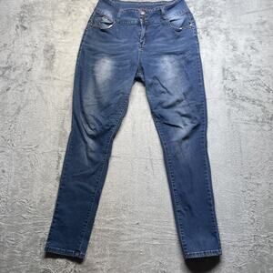 Bamboo Womens Jeans High Rise Skinny Super Soft Size: 17 Medium Wash